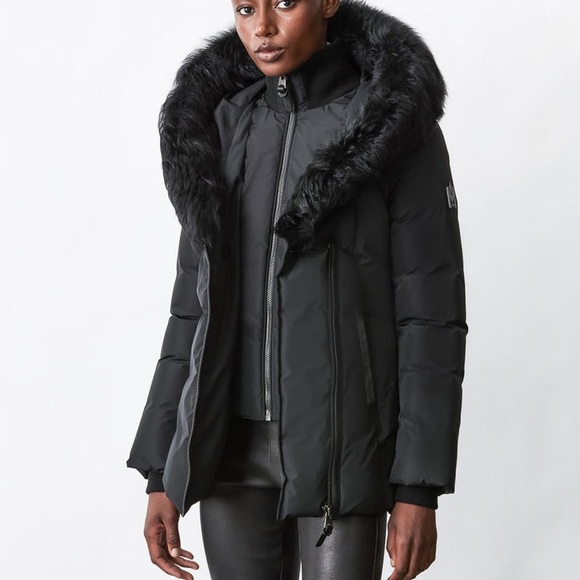 MACKAGE ADALI-SH BLACK XXL - BRAND NEW LADIES DOWN COAT WITH SHEARLING FUR - Picture 4 of 7